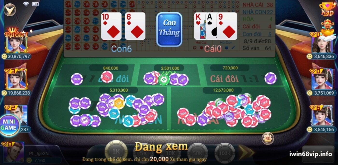 hướng dẫn chơi game baccarat, game baccarat đổi thưởng, baccarat IWIN68