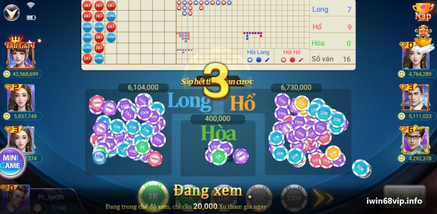 game long hổ, game bài long hổ, game long hổ IWIN68