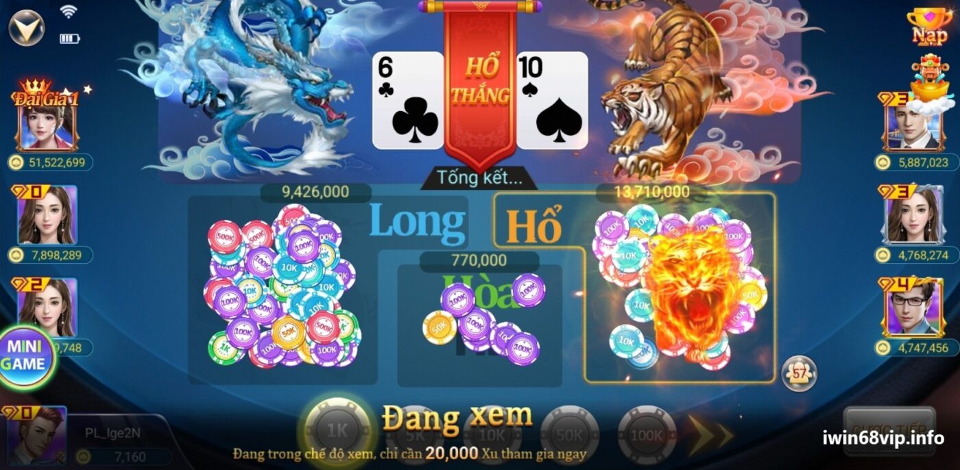 game bài long hổ, game long hổ IWIN68, Long hổ IWIN68