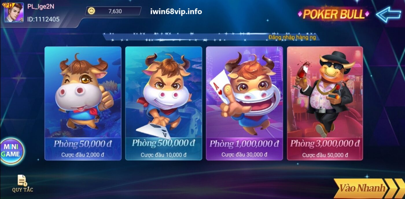 game poker bull, game poker bull IWIN68, game bài poker bull, phòng chơi game poker bull