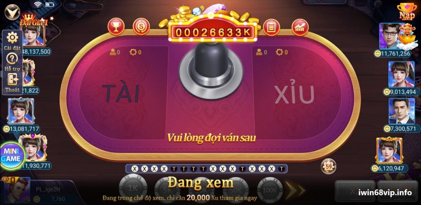 game Tài Xỉu online, Tài Xỉu IWIN68, cách chơi game Tài Xỉu