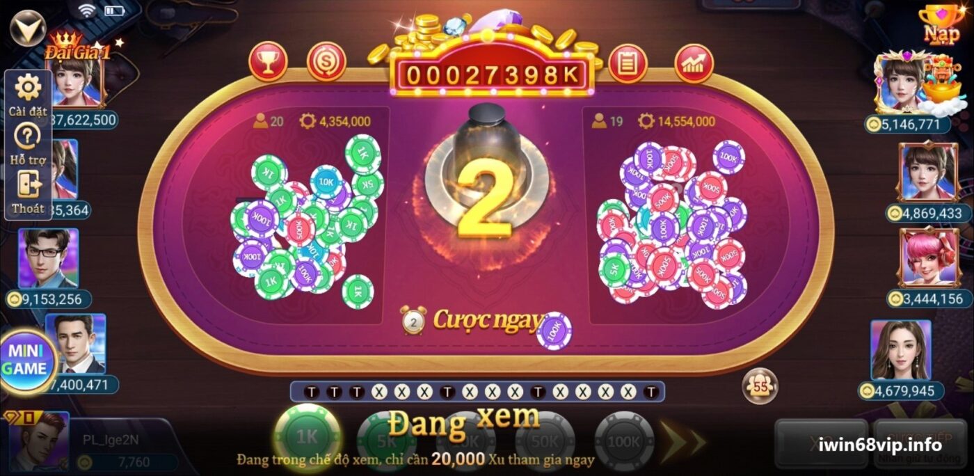 Tài xỉu online, game tài xỉu IWIN68, hướng dẫn chơi game tài xỉu