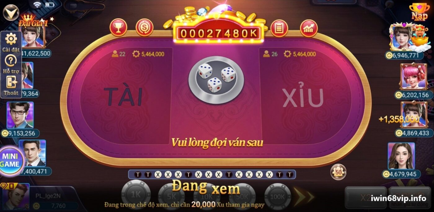 Kinh nghiệm chơi game tài xỉu, mẹo chơi game tài xỉu, tài xỉu IWIN68