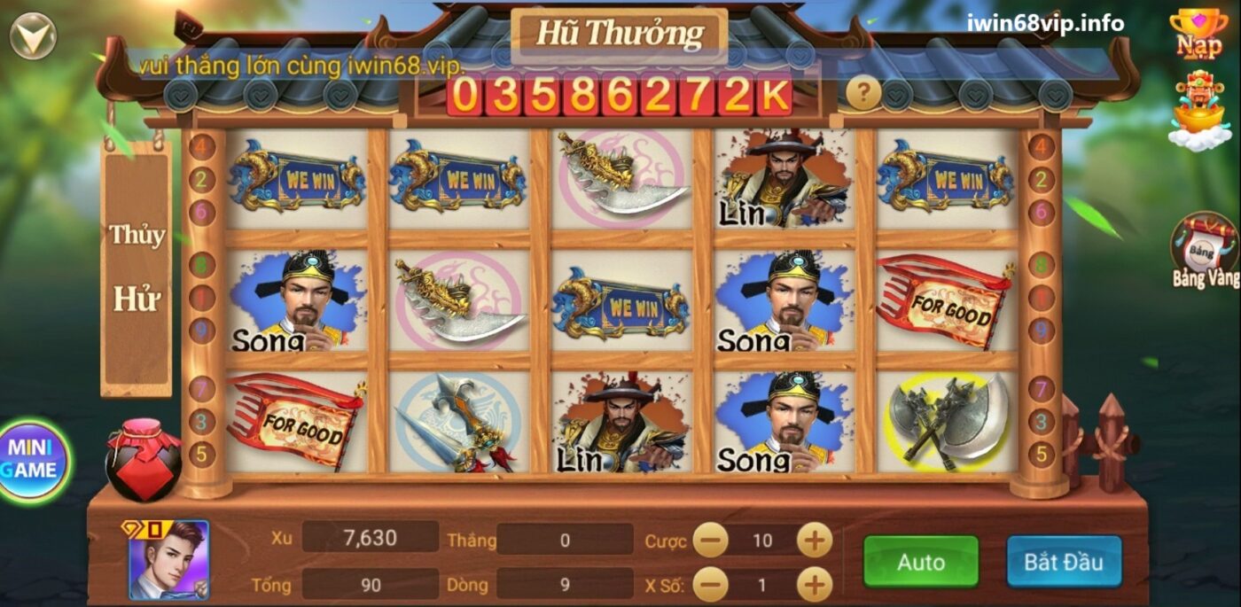 hướng dẫn chơi game thủy hử, game Thủy Hử IWIN68, cách chơi game Thủy Hử IWIN68, luật chơi game Thủy Hử, game nổ hũ