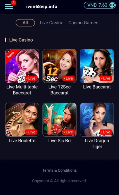 game live casino, sảnh live casino IWIN68, chơi game live casino, live casino IWIN, sảnh live casino SBO