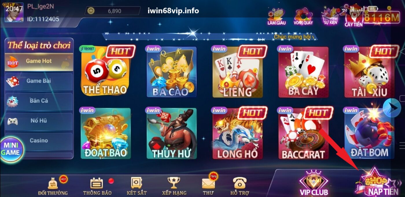 nạp tiền IWIN, nạp tiền IWIN68