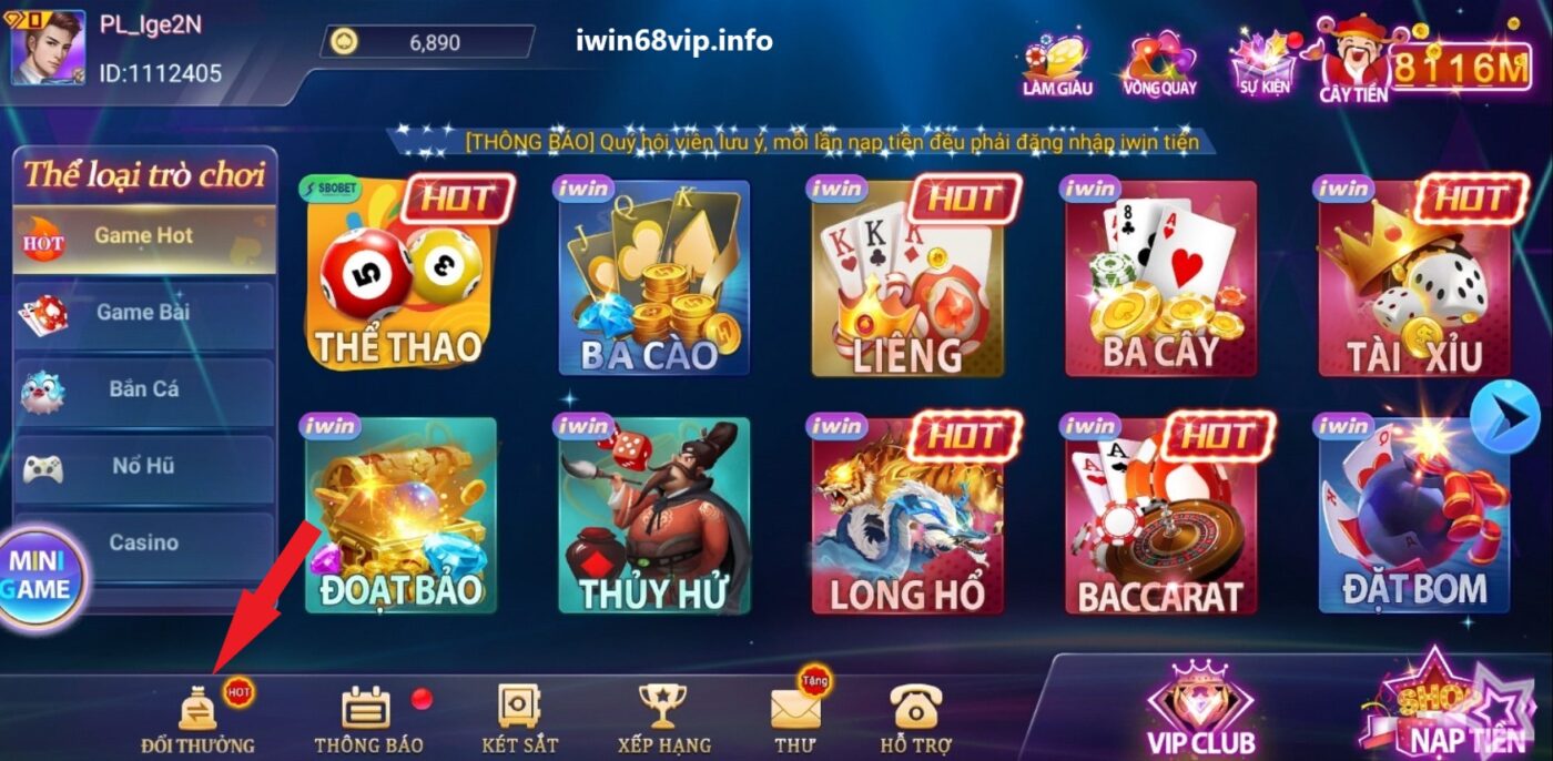 rút tiền IWIN68, hướng dẫn rút tiền game IWIN68