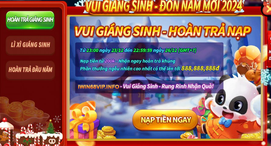 sự kiện giáng sinh iwin68