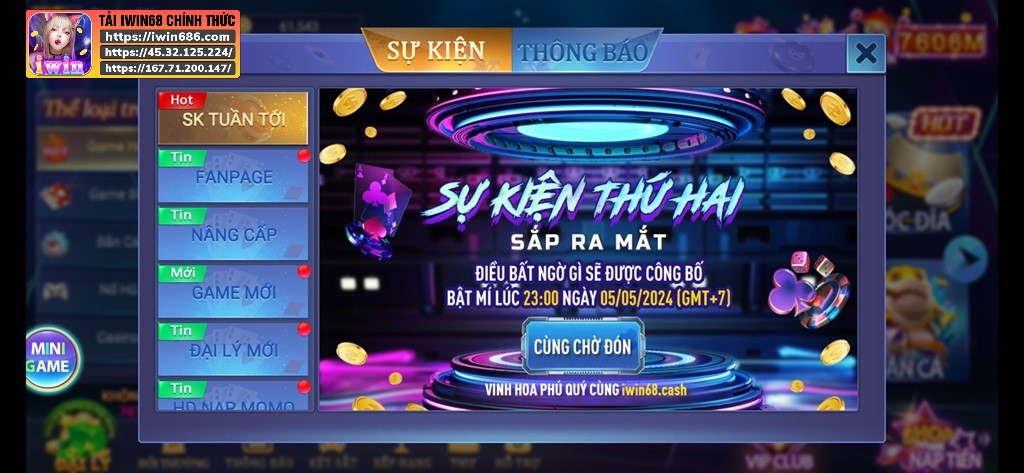 sự kiện thứ 2 IWIN68, sự kiện IWIN68, khuyến mãi nhà cái IWIN, sự kiện game IWIN68